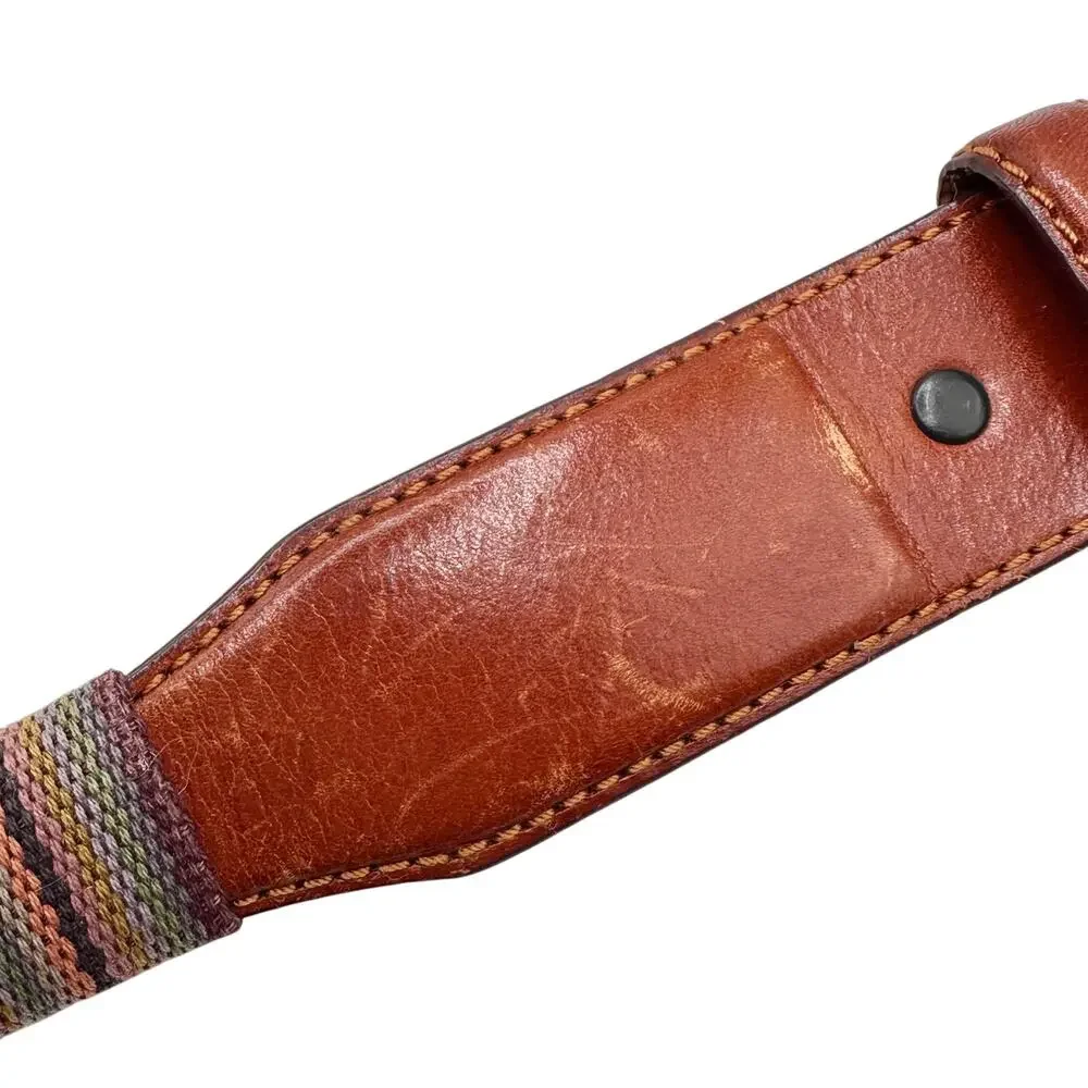Silver Creek | Men | Vintage Banded Western Silver Medallion Leather Belt | 36